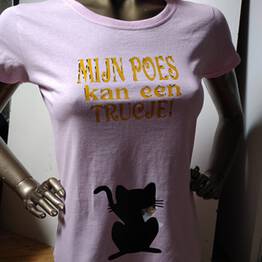 T-Shirt mijn poes kan een trucje
