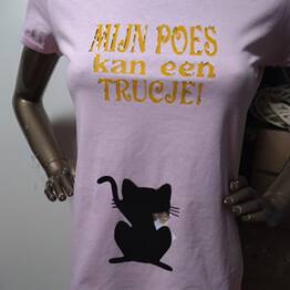 T-Shirt mijn poes kan een trucje