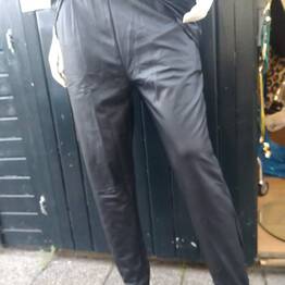 Hoog model leder look broeken