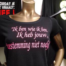 t-shirt ik ben wie ik ben